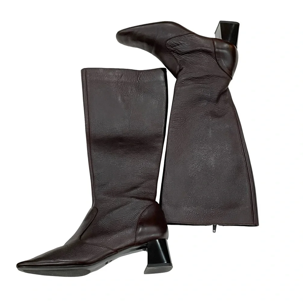 MNG Chocolate Brown Boots, Size 7.5